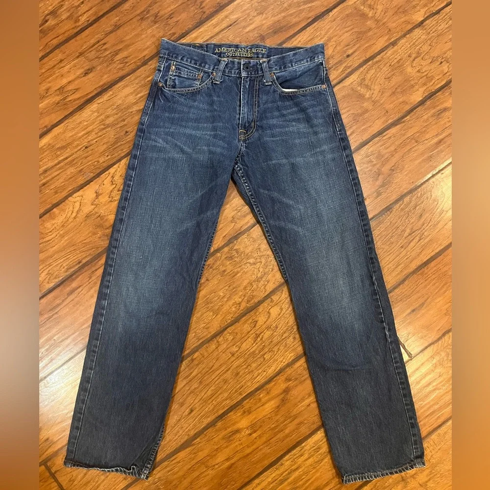 American Eagle jeans mens fit 30x31 (tag 30x34) blue cotton Relaxed Straight Y2K